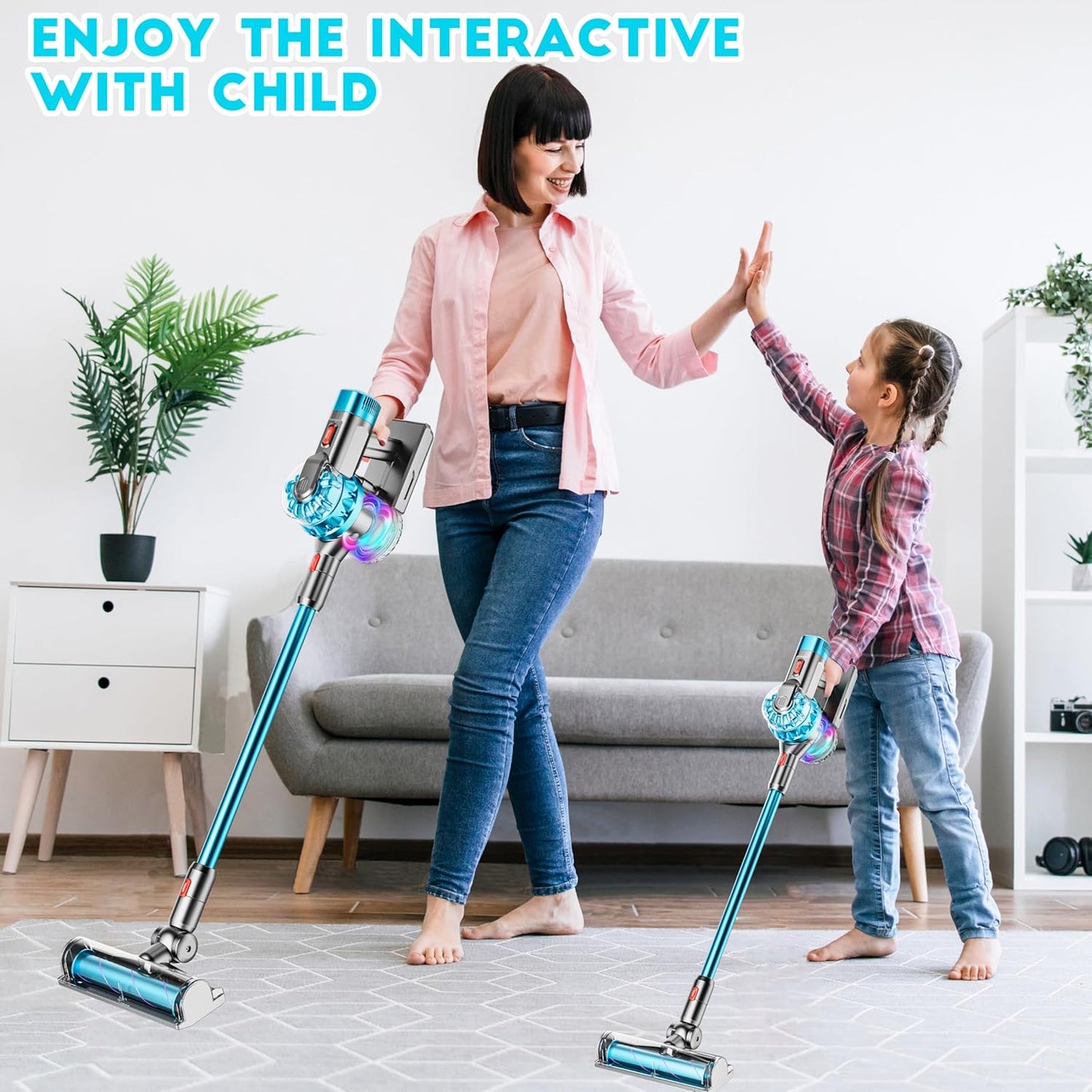 Skorter | 4-in-1 Kids Vacuum Cleaner | Real Working Toy Vacuum with Lights & Sounds