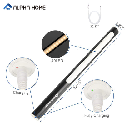 Skorter | Alpha Home 40 Led Wardrobe Light - Portable Usb Rechargeable Magnetic Night Light, Black