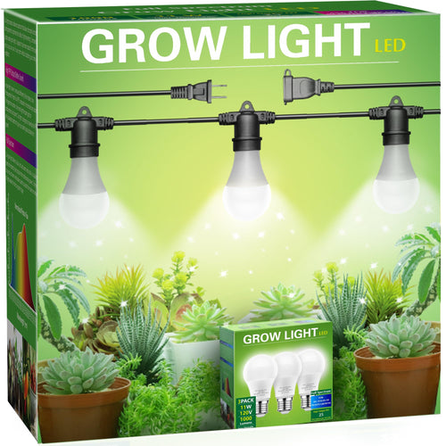 Skorter | Briignite Hanging Grow Light 5000K, Led Full Spectrum, 3 Replaceable Bulbs, 8.86Ft Cord
