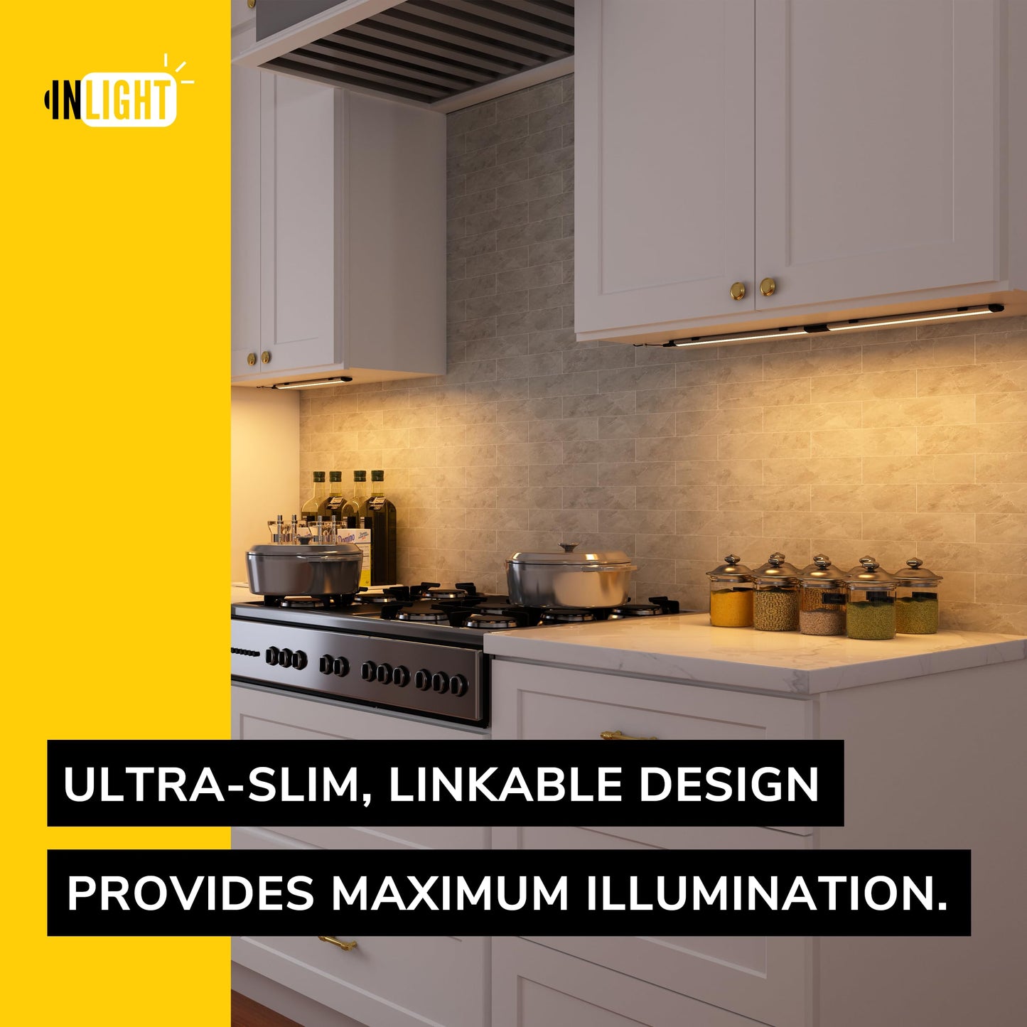 Skorter | Getinlight 12" LED Under-cabinet light, soft white 3000K, 3-pack, metal design