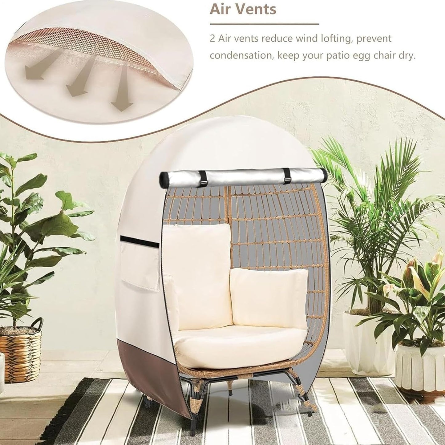 Skorter | Waterproof Egg Chair Cover with Double Zipper – Solara