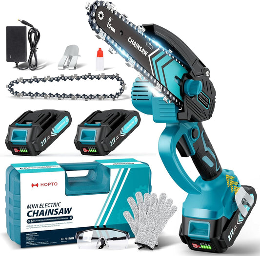 Skorter | Cordless Mini Chainsaw 6 Inch with LED Light & 21V Battery – TimberCut