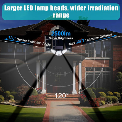 Skorter | 2 Pack Solar Flood Lights with Motion Sensor & Remote Control, Super Bright 113 LED, 3 Heads Adjustable