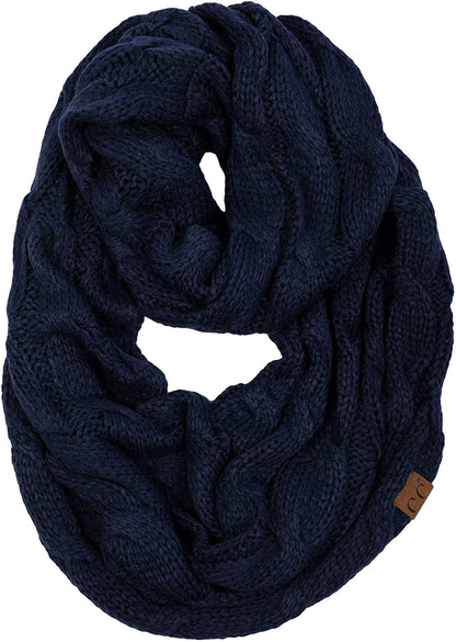 Skorter | Funky Junque’s Beanies Matching Ribbed Winter Warm Cable Knit Infinity Scarf