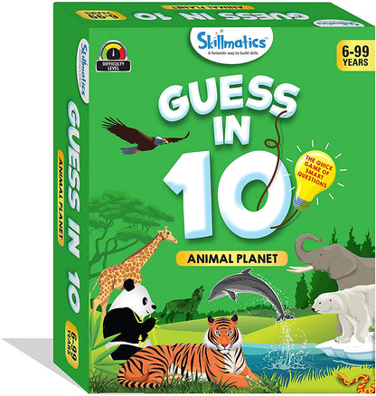 Skorter | Skillmatics Educational Game: Animal Planet - Guess in 10 (Ages 6-99) | Card Game of Smart Questions | General Knowledge for Kids, Adults and Families | Gifts for Boys and Girls