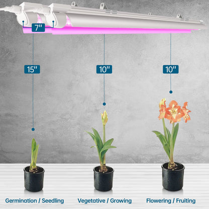 Skorter | Barrina 2Ft Led Grow Light For Indoor Plants, Full Spectrum V-Shape Reflector, 4-Pack