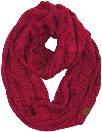 Skorter | Funky Junque’s Beanies Matching Ribbed Winter Warm Cable Knit Infinity Scarf