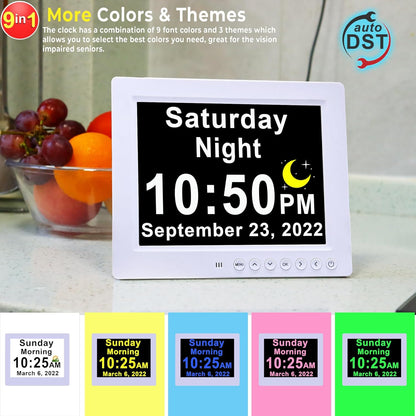 Skorter | 11.5-Inch Digital Calendar Day Clock with 19 Reminders – Claryon
