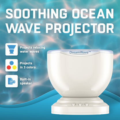 Skorter | Gideon Ocean Wave Projector LED Night Light with Speakers - 12 LEDs, 8 Colors, 2 Piece Set