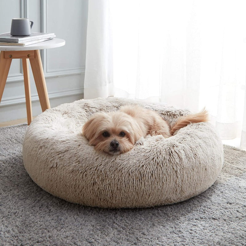 Skorter | Beef Plush Calming Donut Dog Bed for Small to Large Dogs
