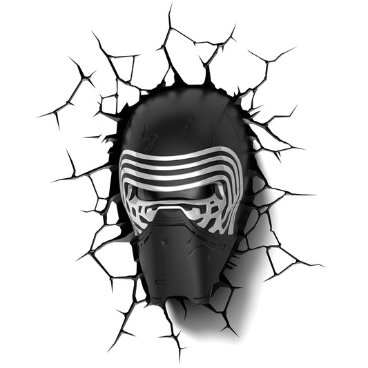 Skorter | Disney 3D Light Fx Star Wars Kylo Ren Led Wall Lamp - Black Plastic Home Decor