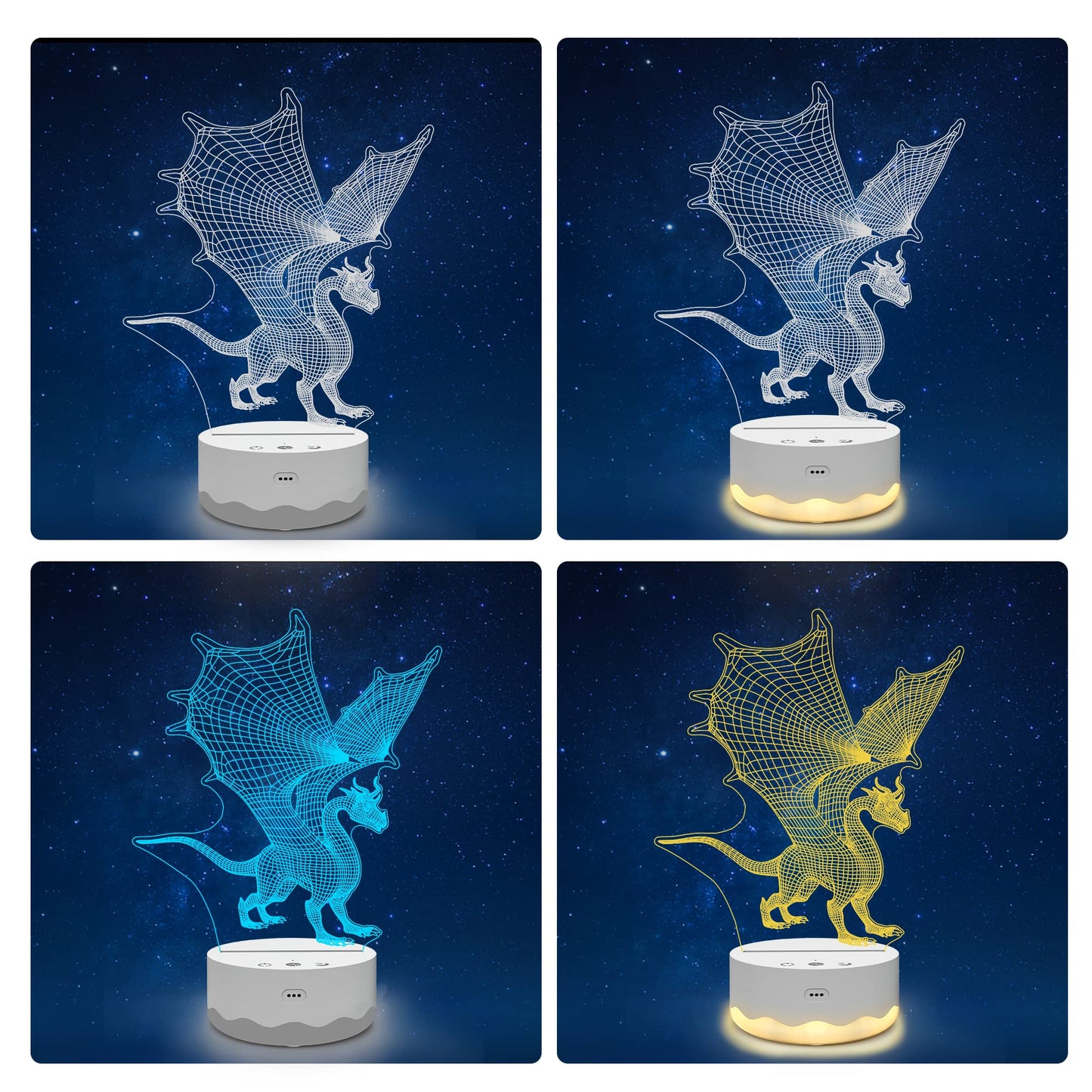 Skorter | Anywin Dragon Lamp 3D Night Light With Timer & Dimmable - Fantasy Gifts For Kids & Women