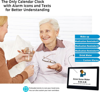 Skorter | 11.5-Inch Digital Calendar Day Clock with 19 Reminders – Claryon