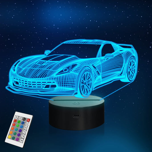 Skorter | Yuandian 3D Led Racing Car Night Light - 16 Colors, Usb & Battery, Touch Control, Gift For Men