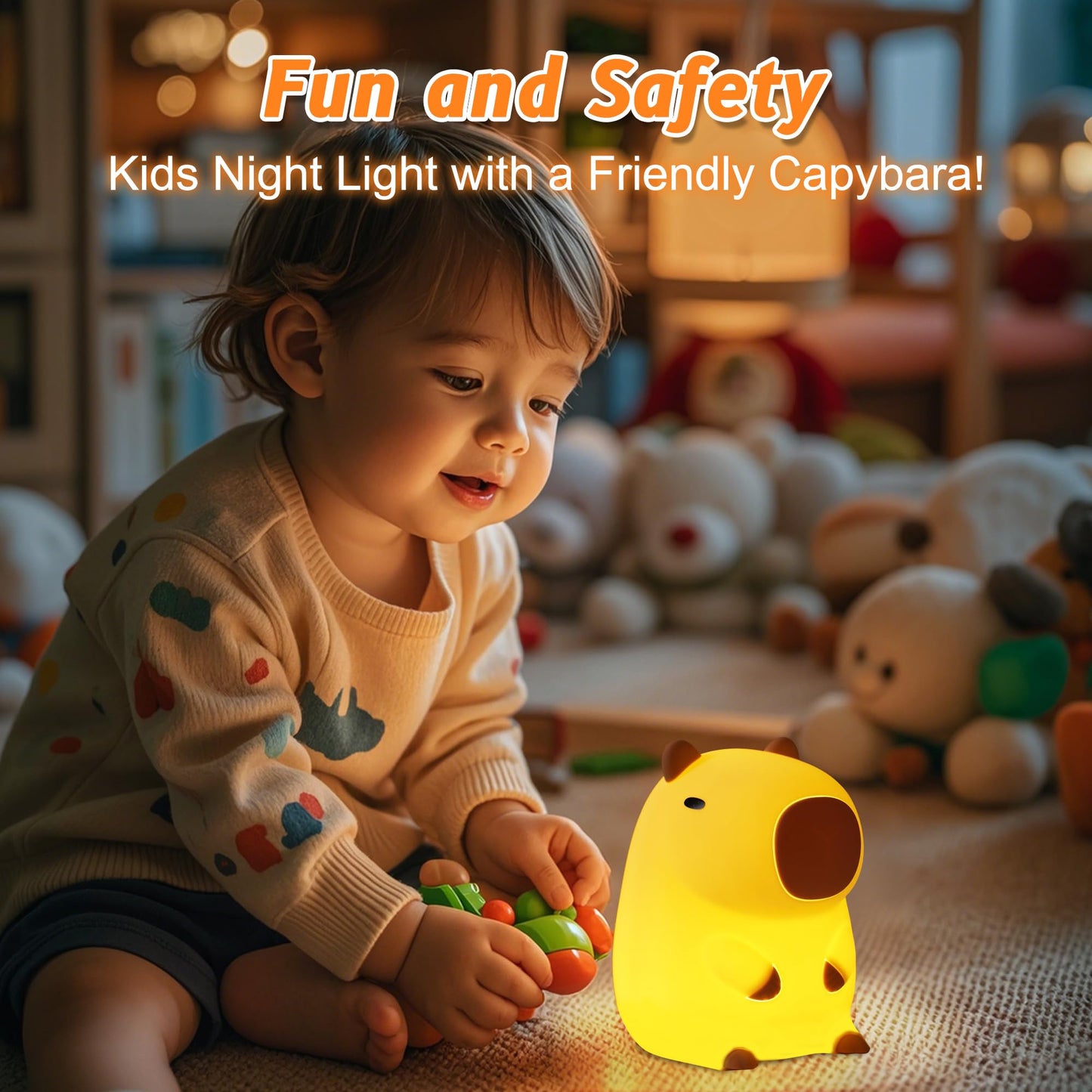 Skorter | Anywin Capybara Night Light - Cute Silicone Lamp With Rechargeable Timer & Dimmer For Kids And Gifts
