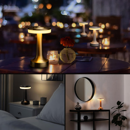 Skorter | O'Bright Portable Led Table Lamp, Touch Sensor, 3 Brightness Levels, Rechargeable Night Light - Matte Black