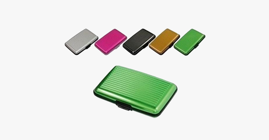 Skorter | Aluminium Metal Glossy Card Holder - Stylish Travel Wallet - Best Protection Against RFID Scanning