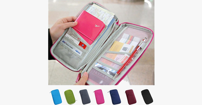 Skorter | Travel wallet with zipper - Classic design - Multicolor - Separate compartments for business cards