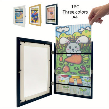 Skorter | 1 pcs Children's Art Photo Frame - A4 Front Opening Frame for School Art, Flip Frame for Paintings and Projects