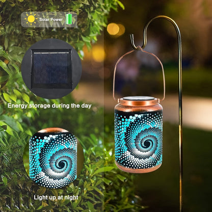 Skorter | SolarLantern - Hanging Solar Lamps for Outdoors, Hollow Metal LED Lamps