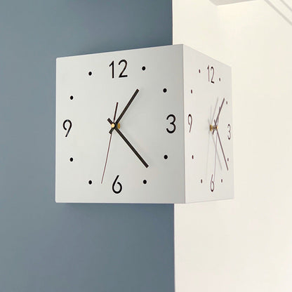 Skorter | New living room corner double-sided luminous creative clock wall lamp