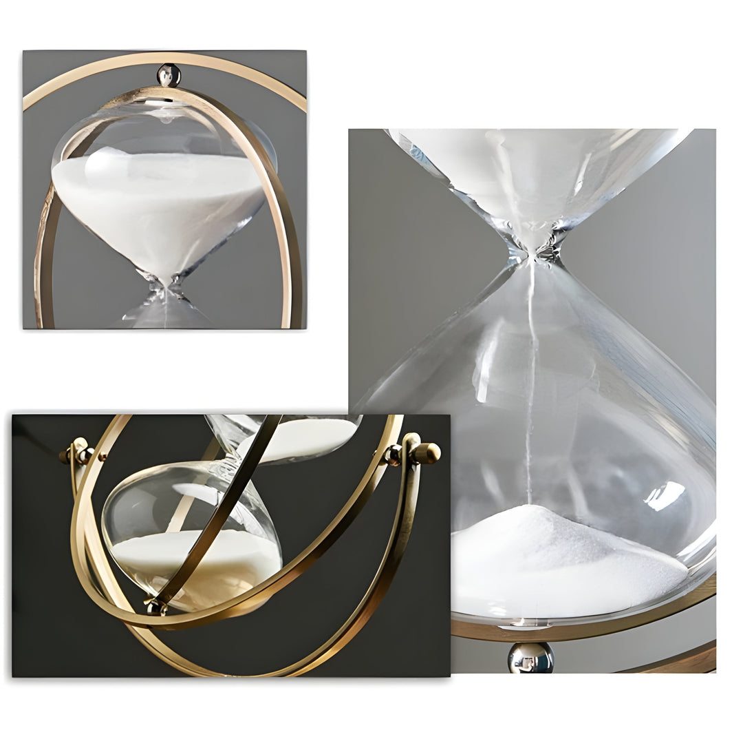 Skorter | GracefulTime Clock – Luxury Hourglass with Elegant Gold Frame & Timeless Design