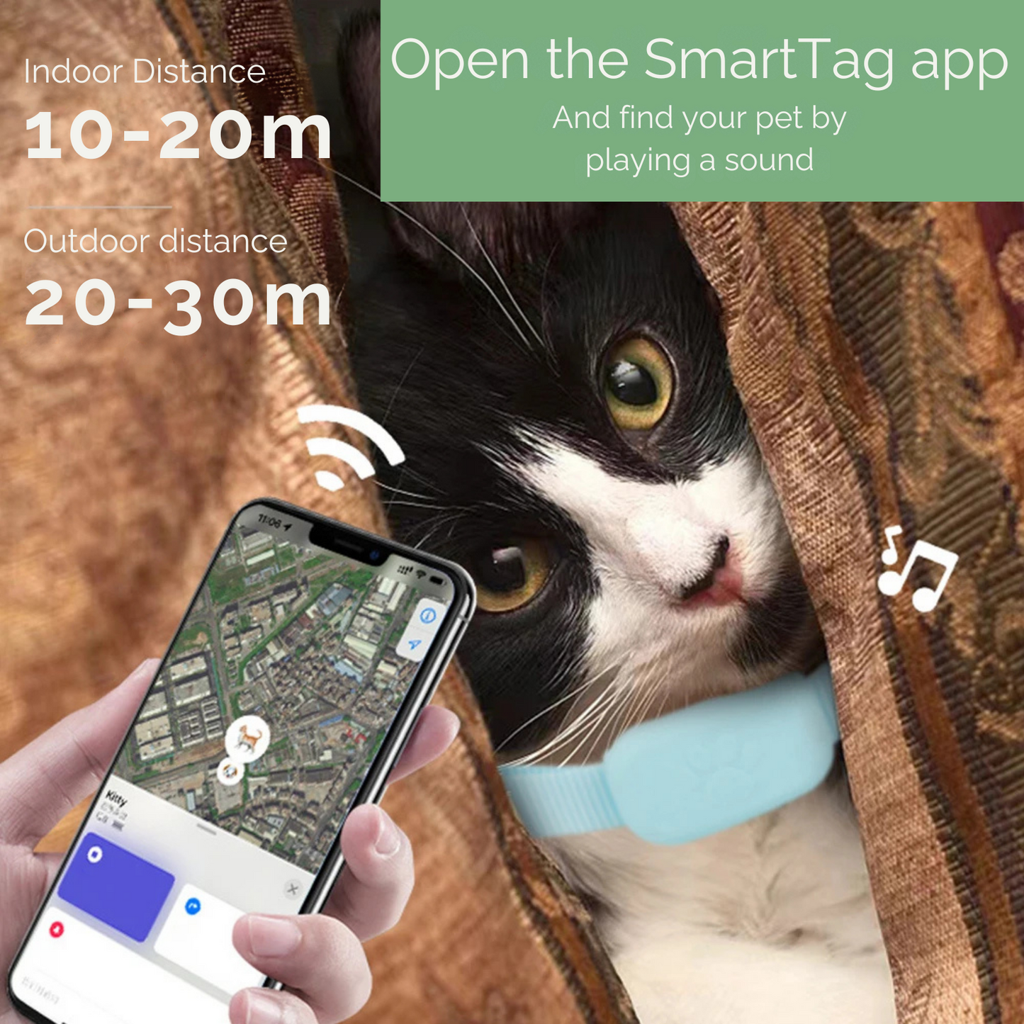 Skorter | AnimalTracker Mini – Smart Dog and Cat Bluetooth Collar Tracker