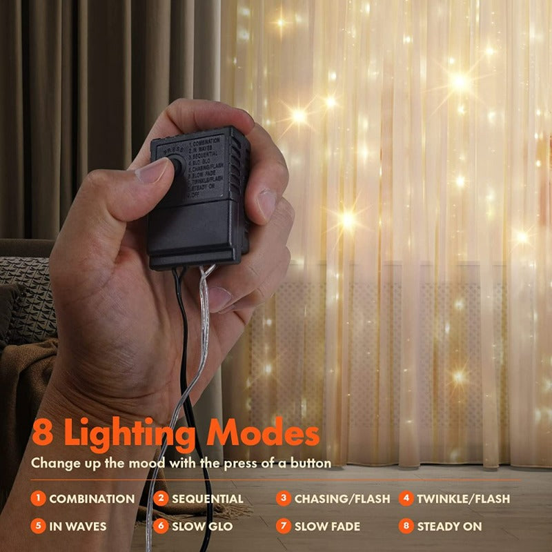 Skorter | 300 LED Window Top Light Sources For Wedding, Party, Home, Garden, Bedroom, Warm White