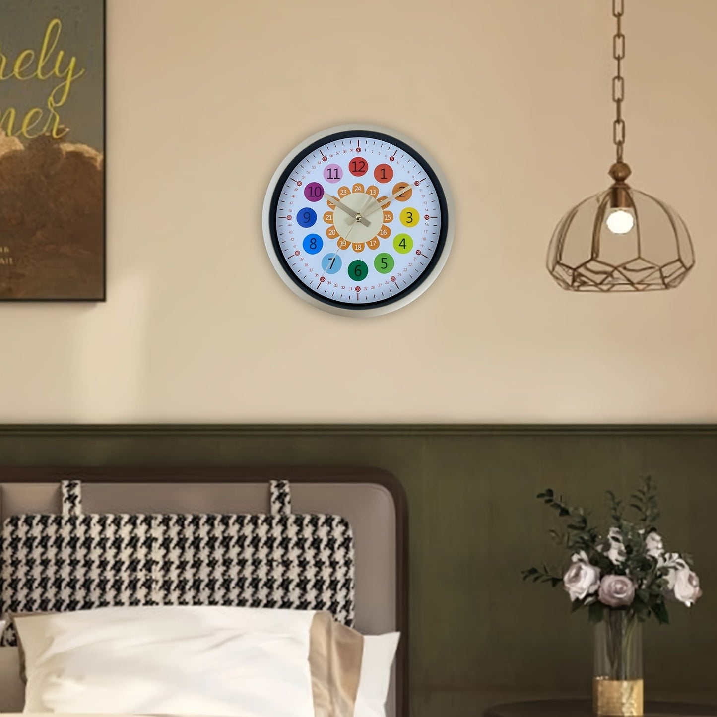 Skorter | 8-inch Plastic Wall Clock - Sunflower Design, Silent Clock