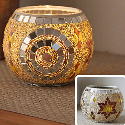 Skorter | European Retro Glass Mosaic Tealight Holder