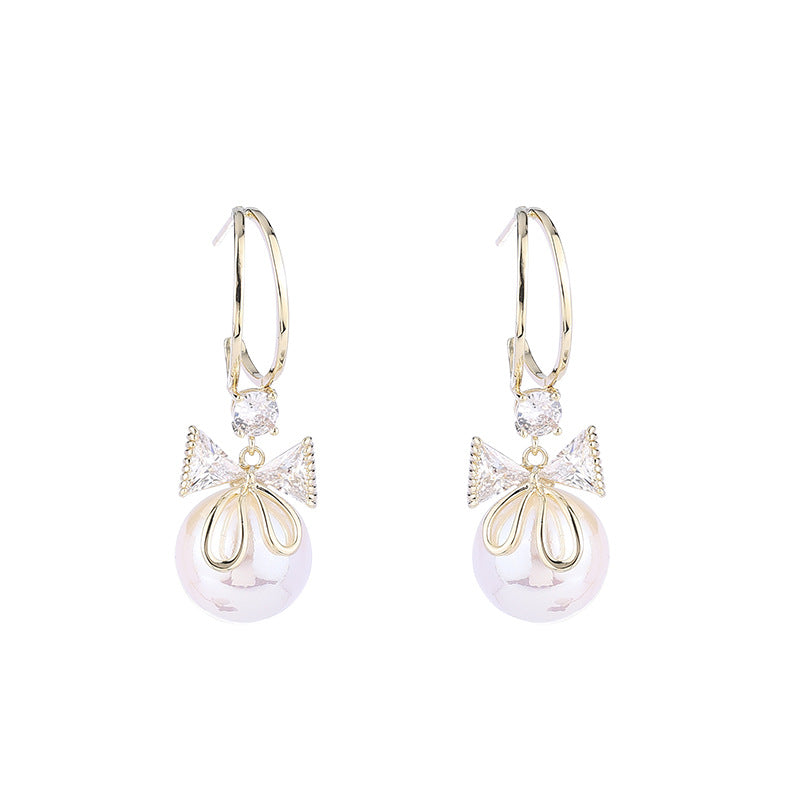 Skorter | Bow Pearl Earrings