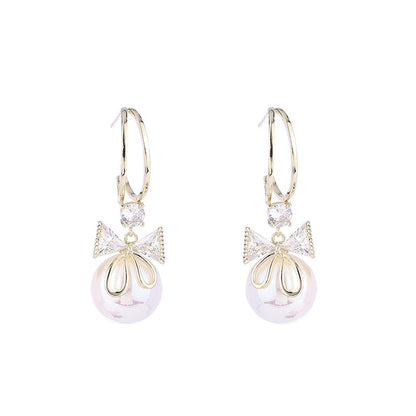 Skorter | Bow Pearl Earrings
