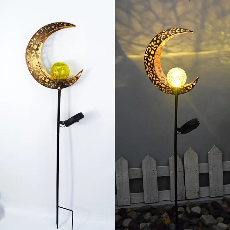 Skorter | Solar Garden Light made of Metal – Waterproof LED Design in Moon, Flame, Sun or Star Shape