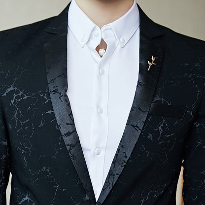Men's elegant blazer with marbled design Skorter