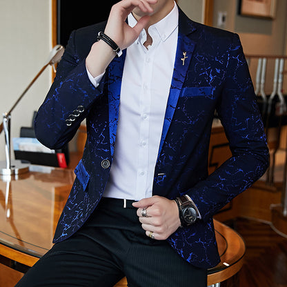 Men's elegant blazer with marbled design Skorter
