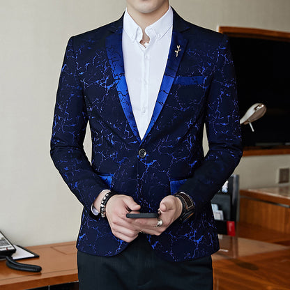 Men's elegant blazer with marbled design Skorter