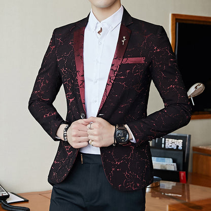 Men's elegant blazer with marbled design Skorter