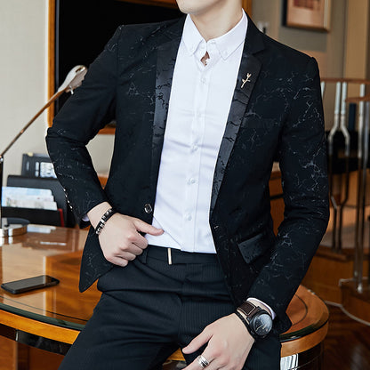 Men's elegant blazer with marbled design Skorter