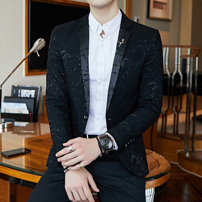 Men's elegant blazer with marbled design Skorter