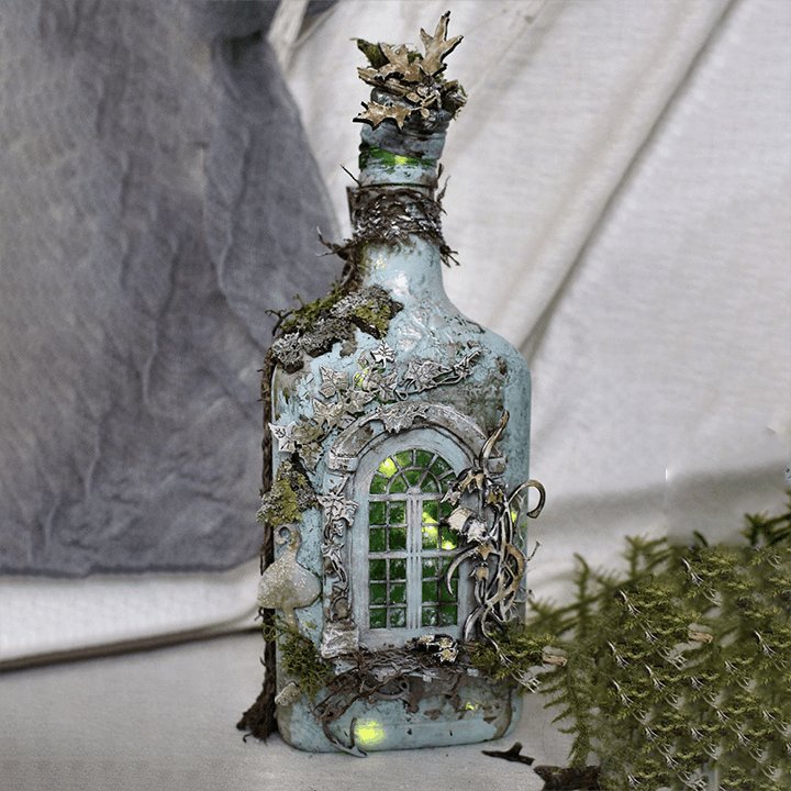 Skorter | Altered Art Bottle - Mystical forest stories