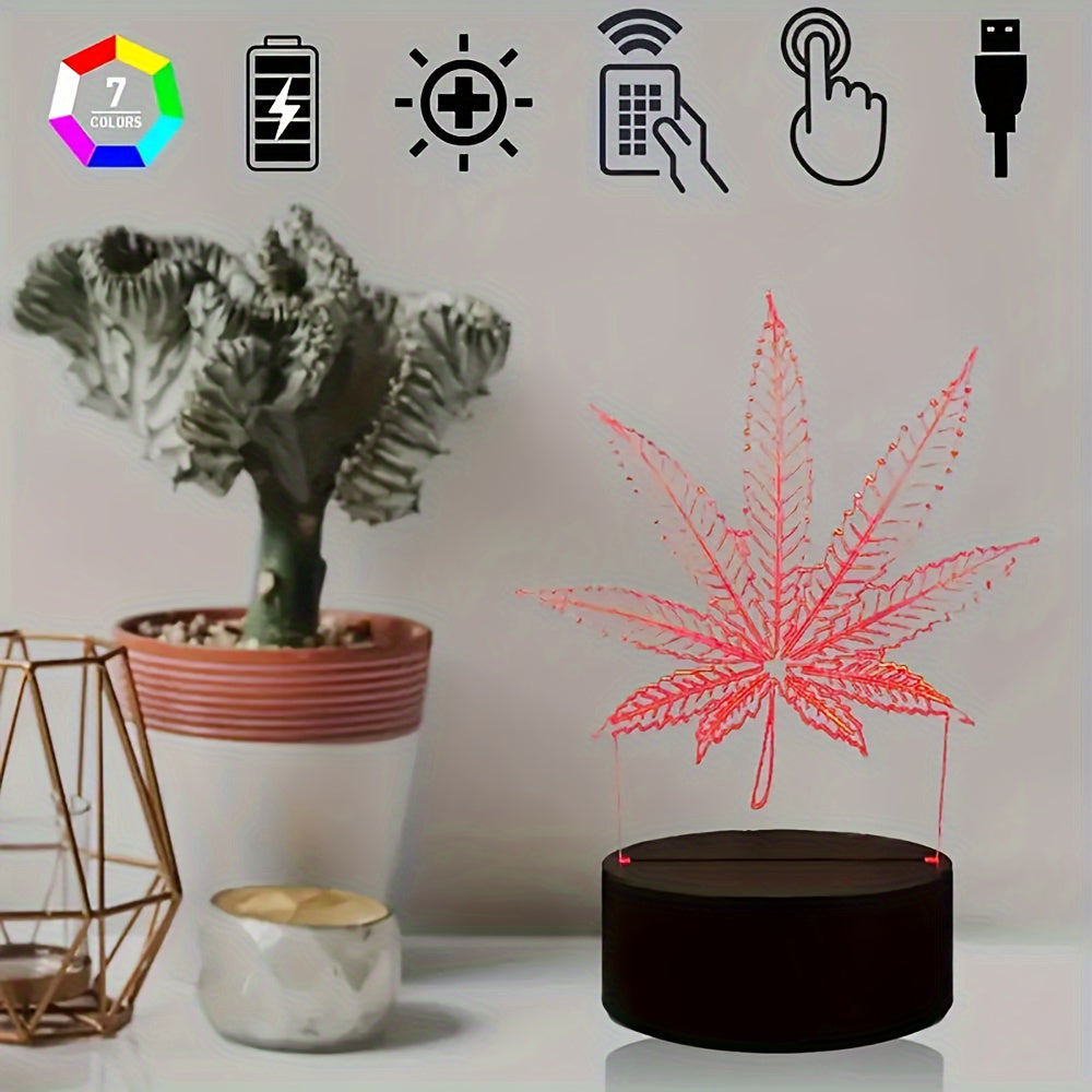 Skorter | Hemp Leaf - 3D Night Lamp Acrylic Table Lamp