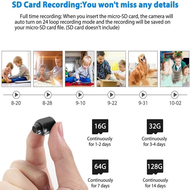 Skorter | Mini Wireless Spy Camera - Hidden CCTV, WiFi, Outdoor Security, Motion Detection