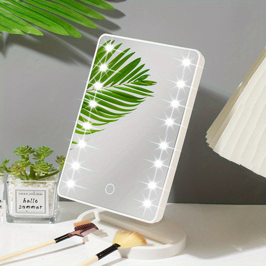 Skorter | 16LED Illuminated Makeup Mirror – Dual Power, With Touch Screen and Adjustable Brightness, USB Powered