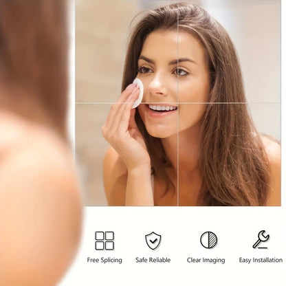 Skorter | 4-piece Set Acrylic Mirror - Break-resistant, One-piece Mirror for Wall Mounting, Square