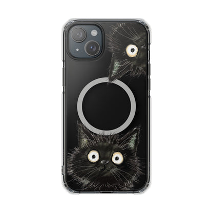 Skorter | Black Cat Magnetic Clear Case for iPhone Series