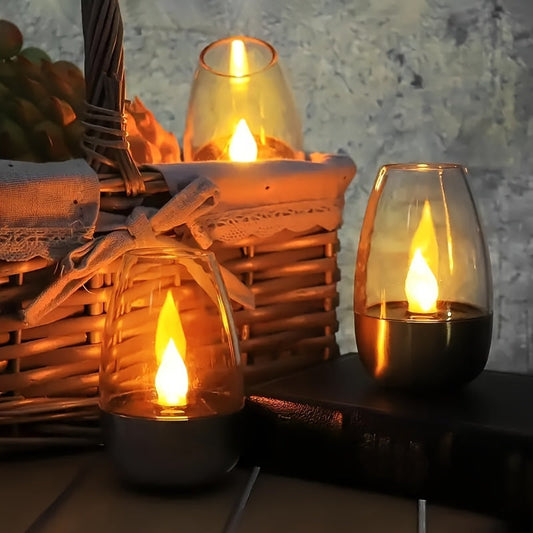 Skorter | SolarCandle - LED Tealight on Solar Energy, Decorative Warm White Light Lamp
