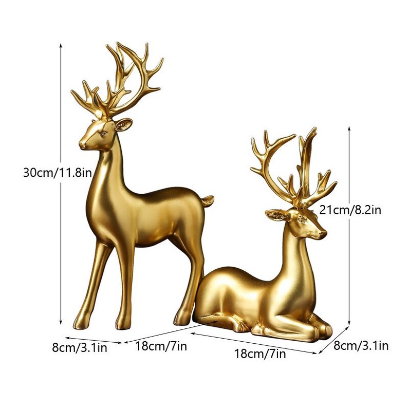 Skorter | Golden Couple Deer Figurines