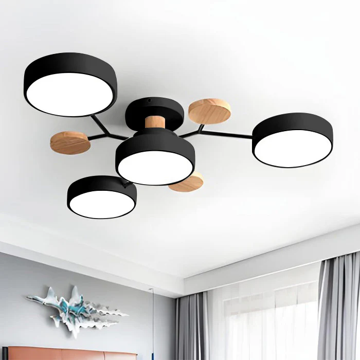 Skorter | Contemporary Round Iron LED Chandelier | Energy-Efficient. Stylish Lighting for Living Rooms. Dining Areas & Entryways