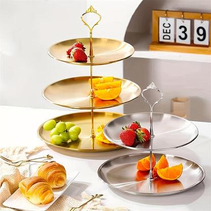 Skorter | SteelTower - 3-layer stainless steel cake stand | Serving platter for desserts and fruits