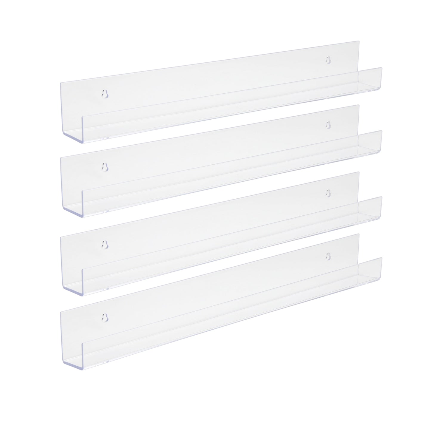 Skorter | AcrylicClear - Floating Transparent Storage Shelves for Bedroom, Living Room & Bathroom